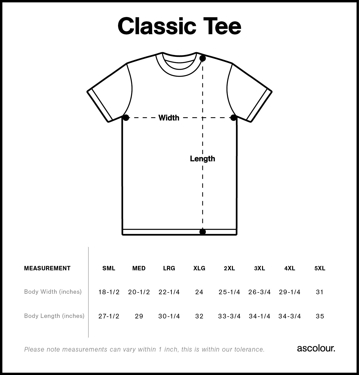 ASCOLOUR Classic Tee(SINGLE)